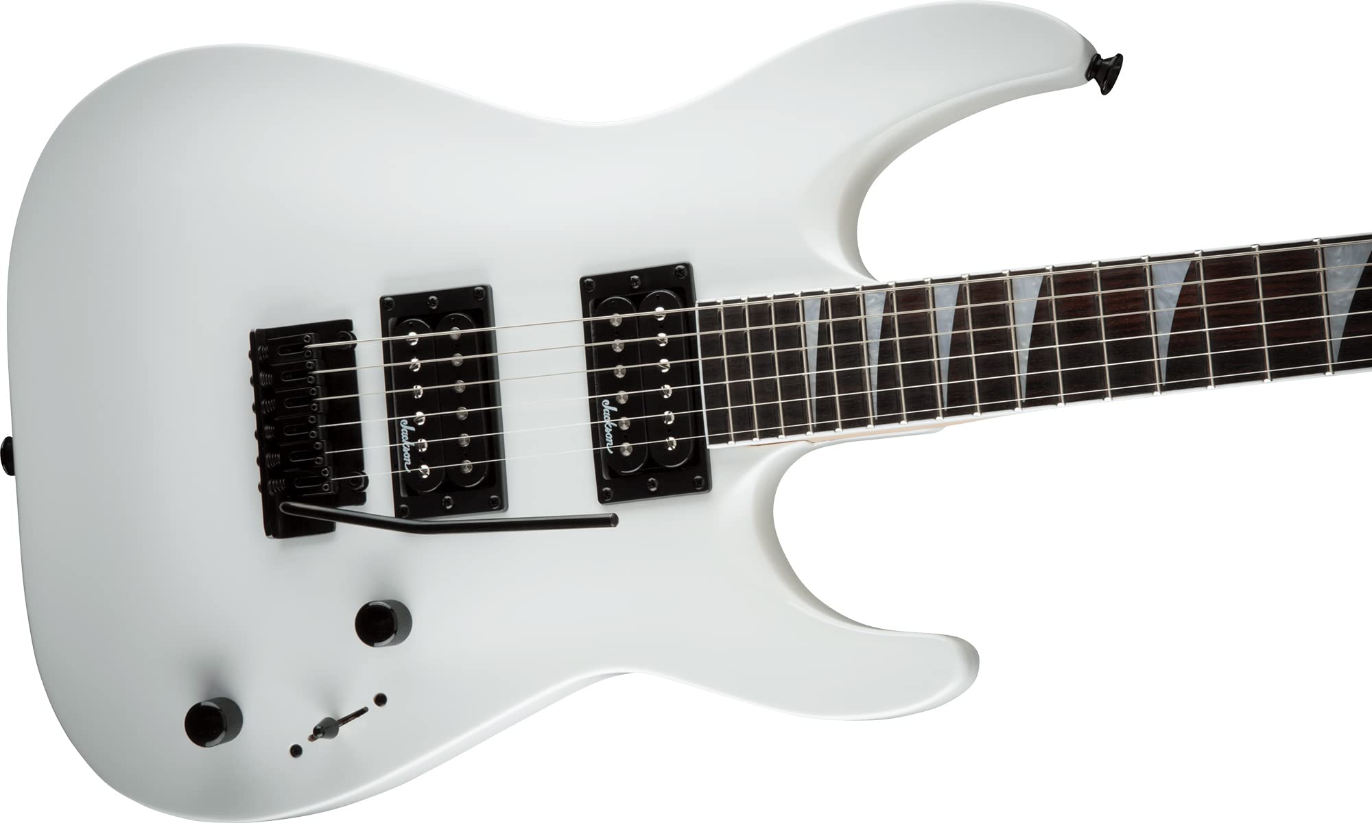 Jackson Dinky Arch Top JS22 DKA Electric Guitar - Snow White Bundle with Cable, Tuner, Strap, Picks, and Austin Bazaar Instructi